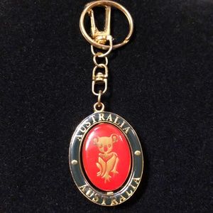 Australian Swivel Keychain Gold Navy Red